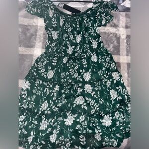 Green floral dress( size small )